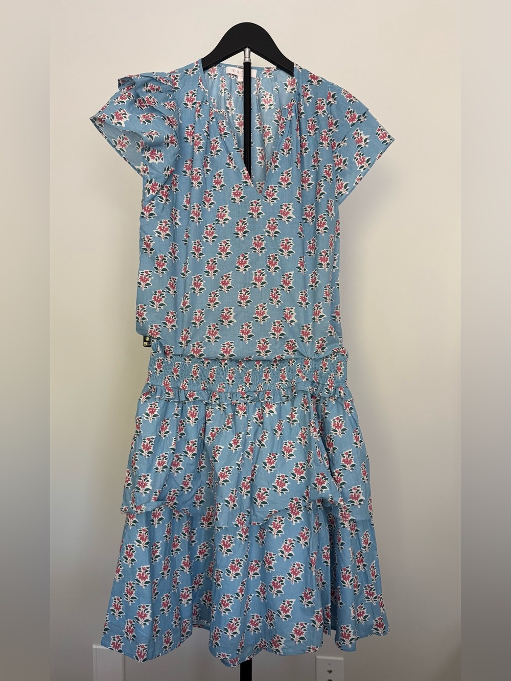 MAREA BY LIZ JOY - 2 Piece Skirt & Top Matching Set - Light Blue & Pink Floral